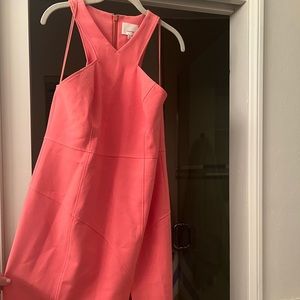 Cinq a sept coral fitted dress with slit